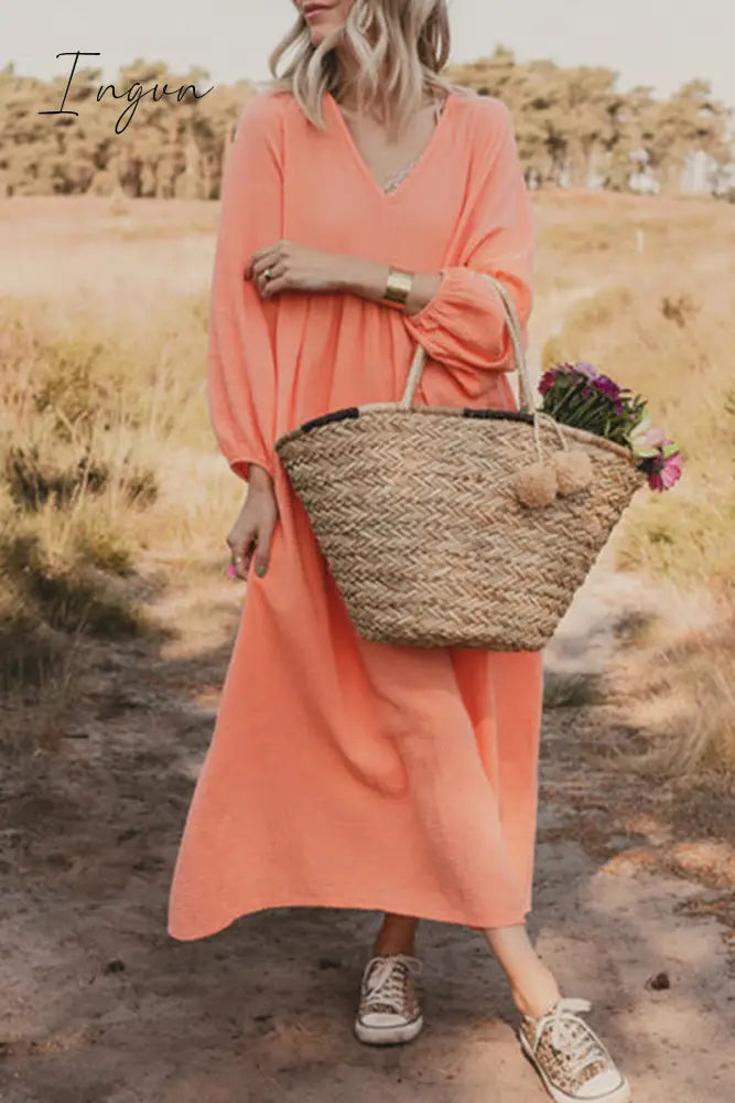 Ingvn - Casual Simplicity Solid Patchwork A Line Dresses(3 Colors)