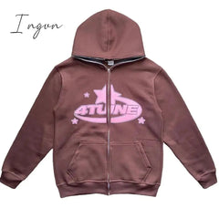 Ingvn - Star Letter Print Hoodies Y2K