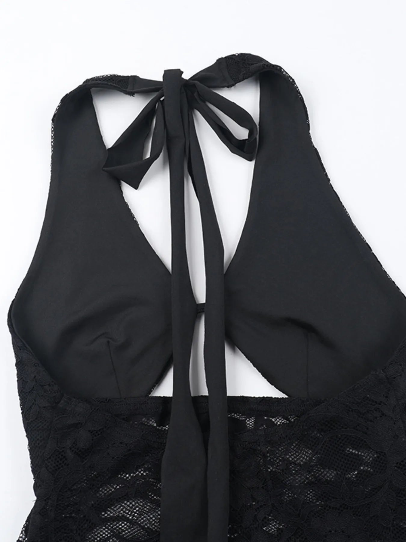 Lace Halter Neck Mini Dress