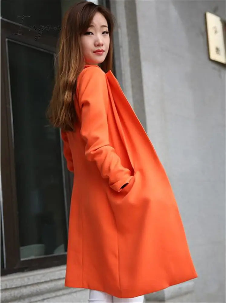Ingvn - Spring Autumn Blazers Women Small suit Plus size Long sleeve jacket Casual tops female Slim Wild Blazers Windbreaker coat