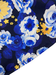 Floral Print Flared Swing Skirt, Elegant High Waist Midi Skirt, Women's Clothing