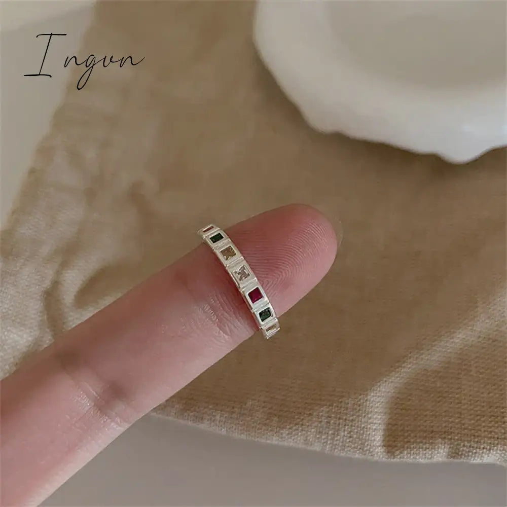 Aesthetic Rings For Women Heart Star Colorful Zircon crystal Minimalist Open Adjustable Finger Rings Fashion Band Female Bijoux