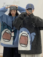 Ingvn - Cute Shark Kawaii Retro Loose Sweater