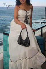 Sweet Elegant Solid Fold With Bow U Neck Sleeveless Two Pieces