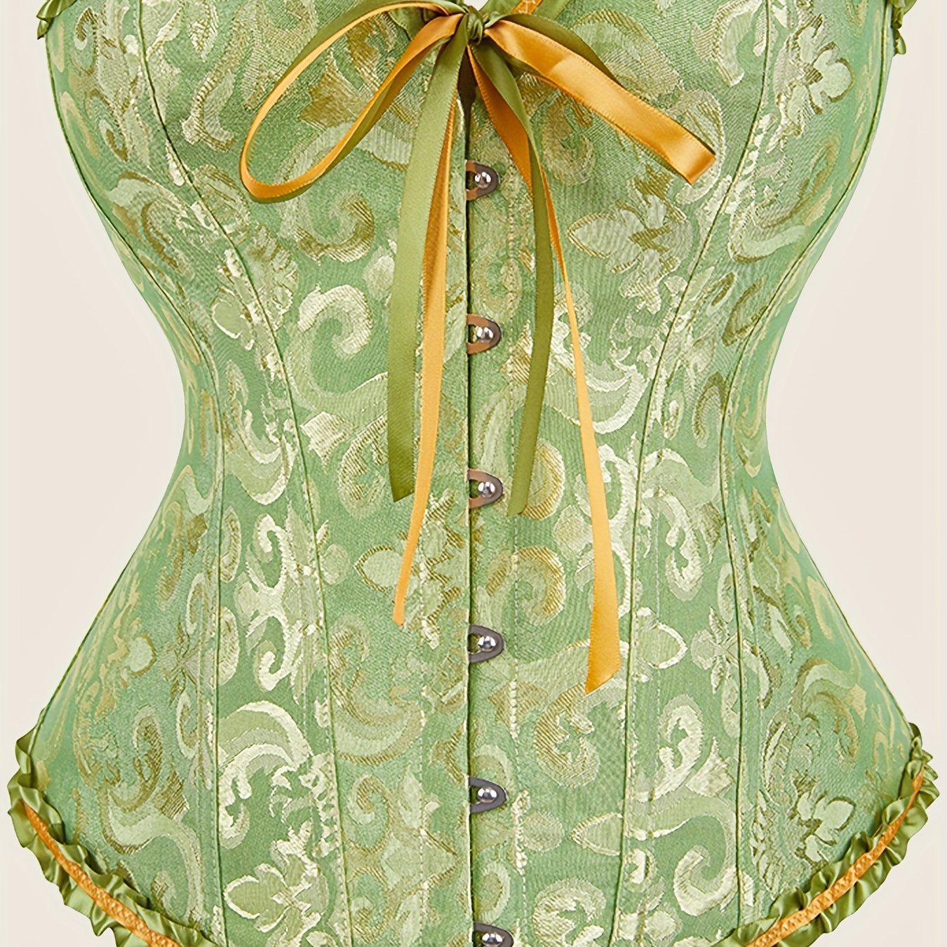 Ravishing Ruffle Strapless Corset Bustier - Sculpting Tummy Control, Lace-Up Jacquard Body Shaping, Adjustable Hooks, Comfortable Women's Lingerie & Shapewear for Hourglass Figure