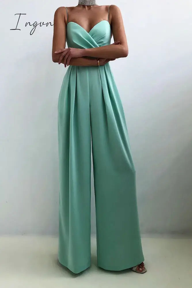 Ingvn - Fashion Casual Solid Patchwork V Neck Loose Jumpsuits(6 Colors)