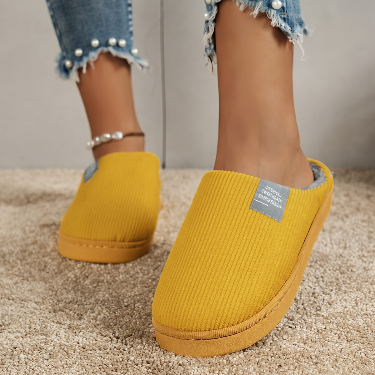 CozySoft Plush House Slippers - Slippers with Soft Sole, Closed Toe, Fuzzy Lining, Warm and Cozy Design for Home Use - Perfect for Cold Winter Days
