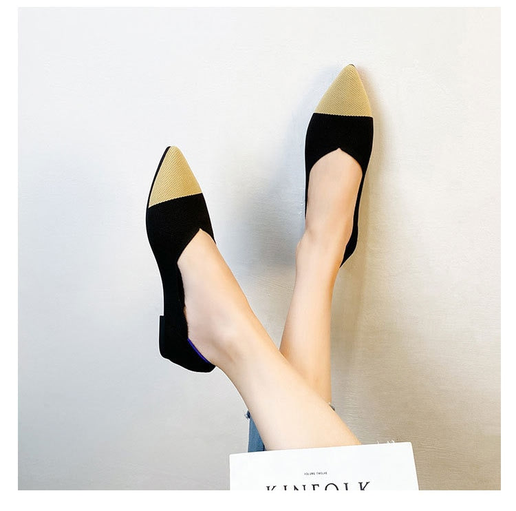 summer Princess women's flat shoes spring and autumn non slip rubber sole breathable sponge good material pointed shall