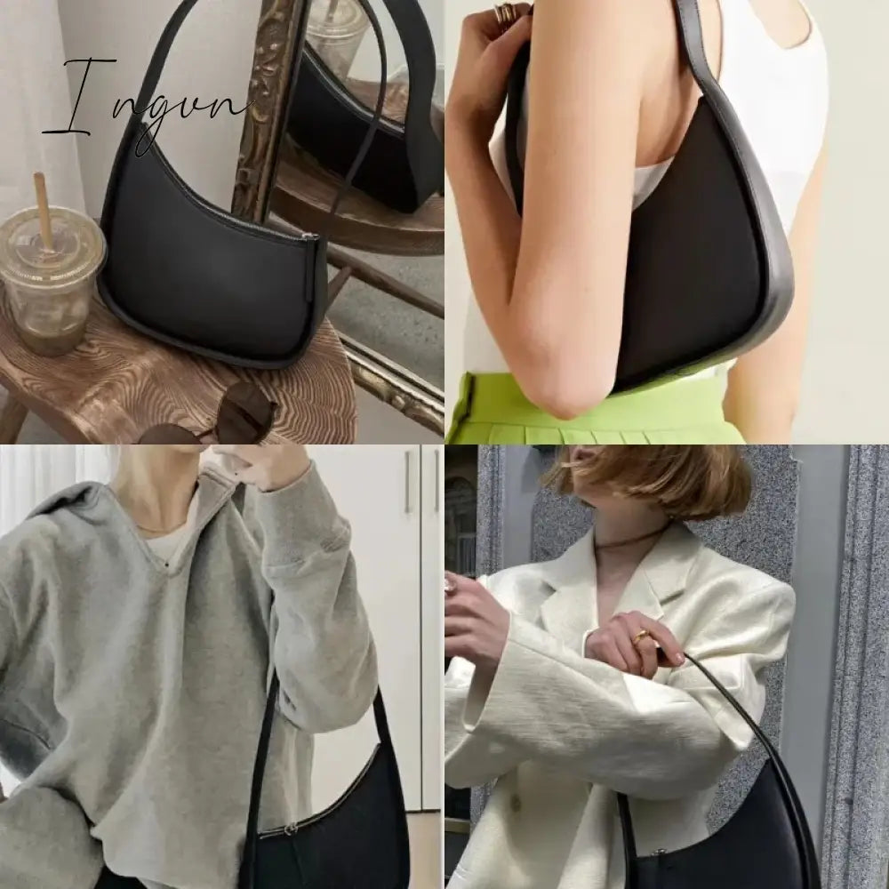 Ingvn - First Layer Cowhide New Leather The Moon-shaped Row Ladies Handbag Top Underarm Lcu Mini Bag