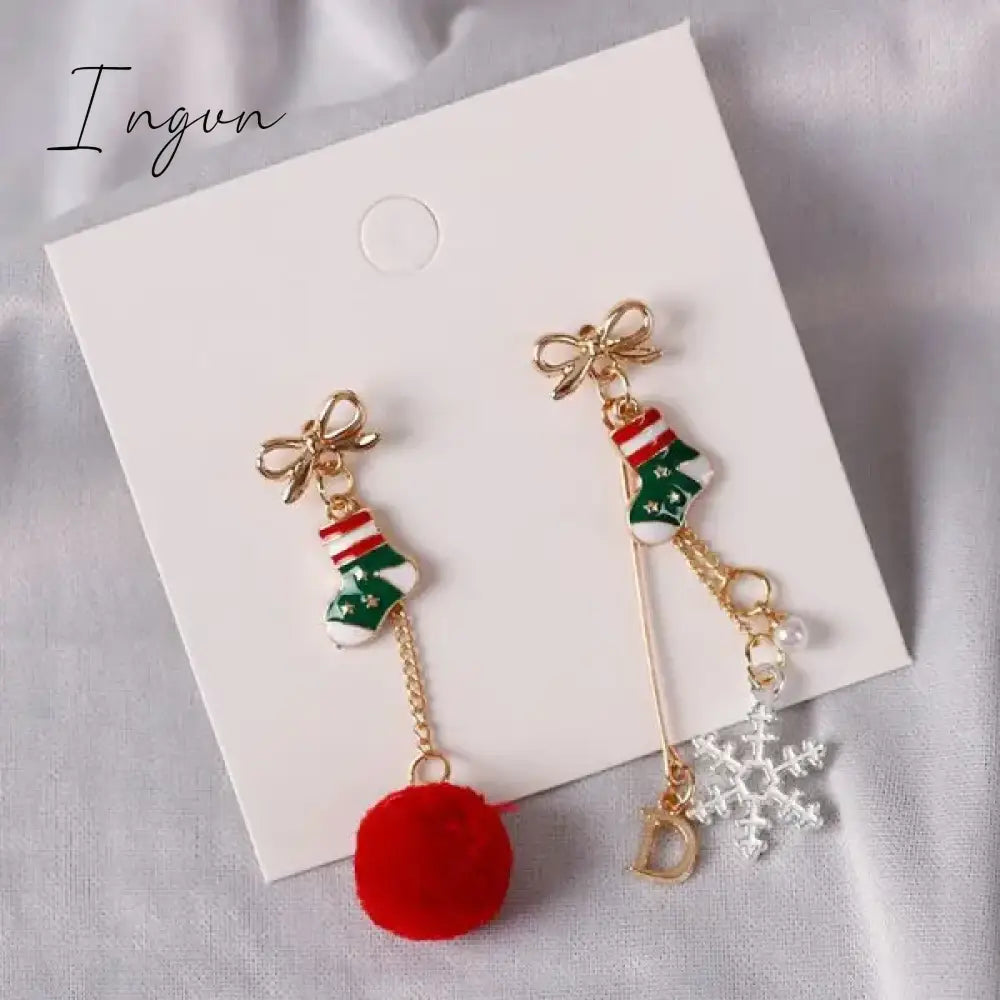 Colourful Zircon Christmas Tree Earrings For Women Sparkling Crystal Snowflake Elk Earring Girls New Year Holiday Jewelry Gifts