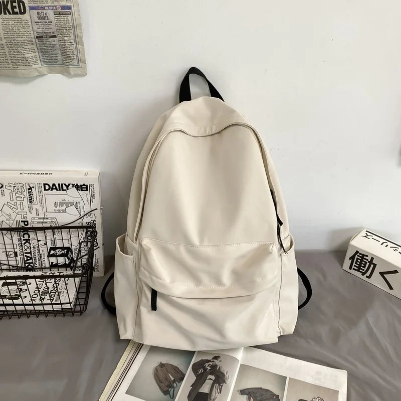 Ingvn  Nylon Versatile Backpack Large Capacity School Student Backpack Washable Waterproof Computer Bag Unisex