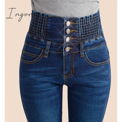 Ingvn - Fashion Women Denim Pants Elastic High Waist Skinny Stretch Jean Female Spring/Autumn Jeans Feet Pantalones Mujer Plus Size
