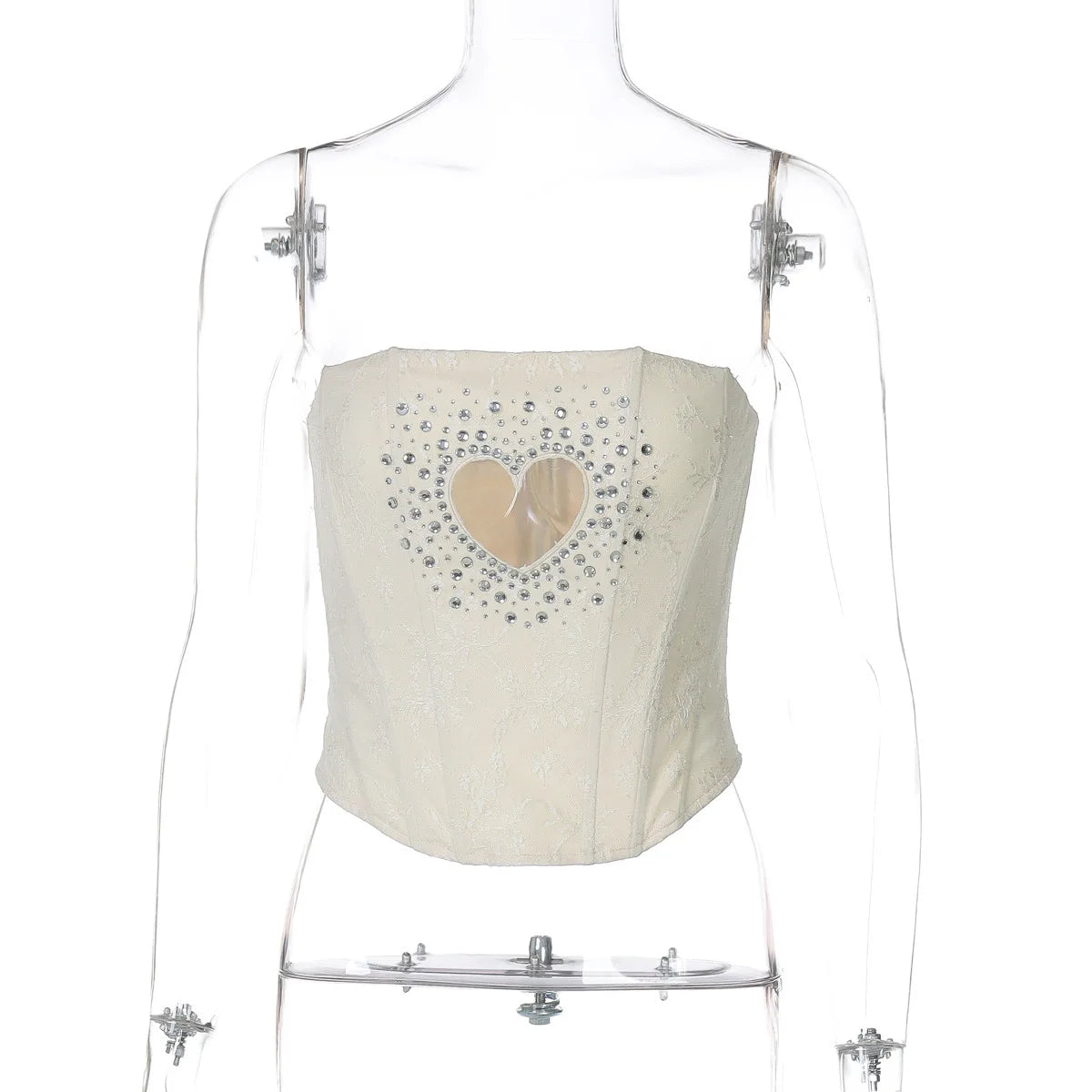 Diamond Glitter Sexy Crop Tops For Woman Fashion Off-shoulder Strapless Sleeveless Backless Skinny Club Tank Tops