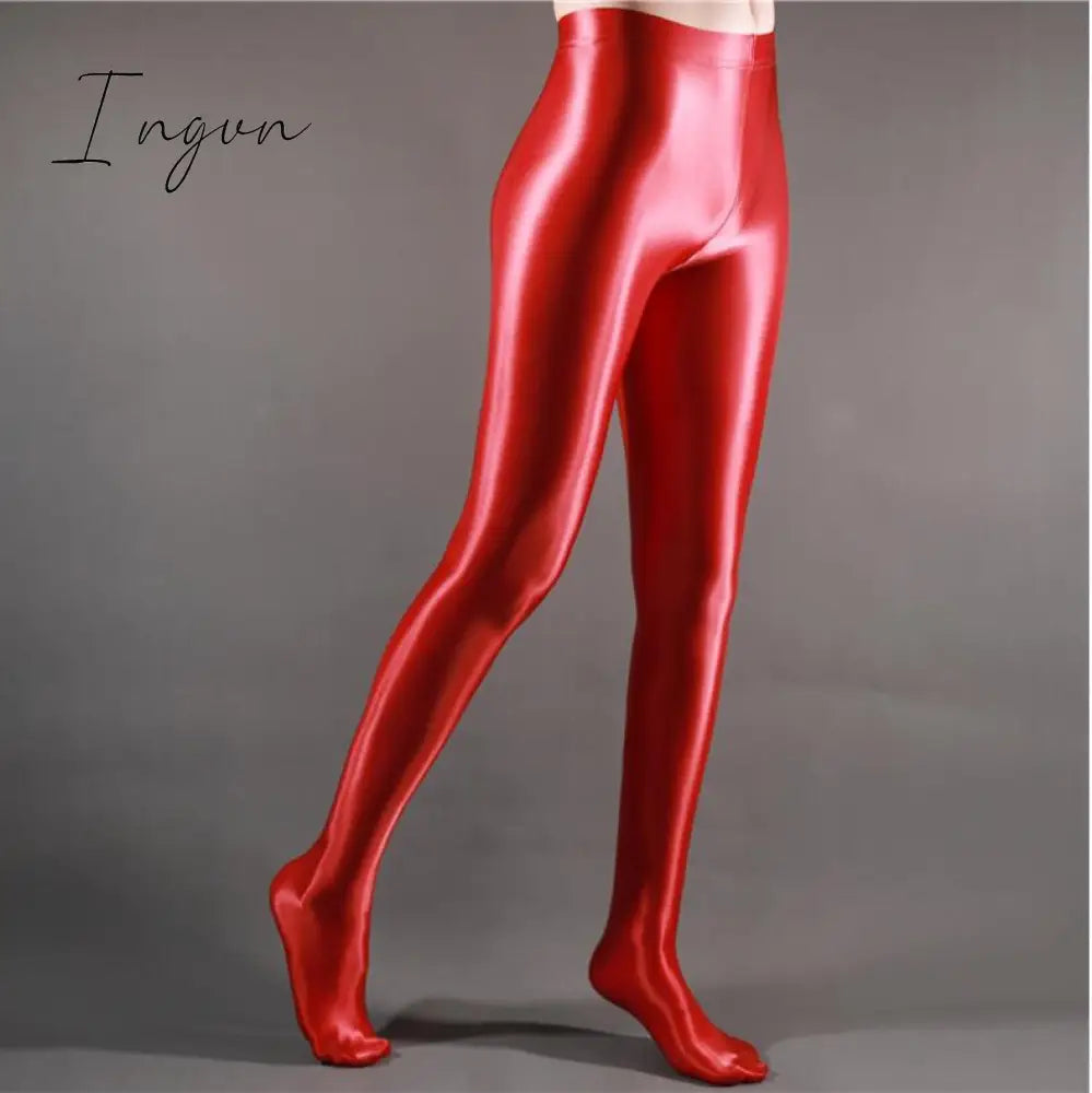 Ingvn - high quality Women High Gloss Pantyhose Tights Elastic Oil Shiny Glossy Stockings Hosiery Plus Size Black Red Blue White