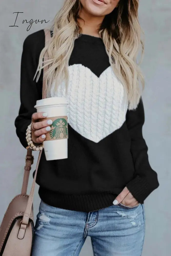 Ingvn -  Heart Shaped Sweater(4 Colors)
