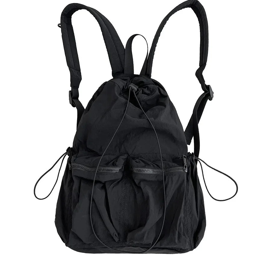 Ingvn  Light Drawstring Pocket Women Backpack Nylon School Laptop Girls Backpack Causal Korean Style Travel Backpacks for Women Bag