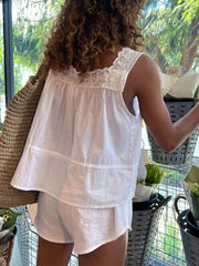 Lace Detail Tank and Shorts Set