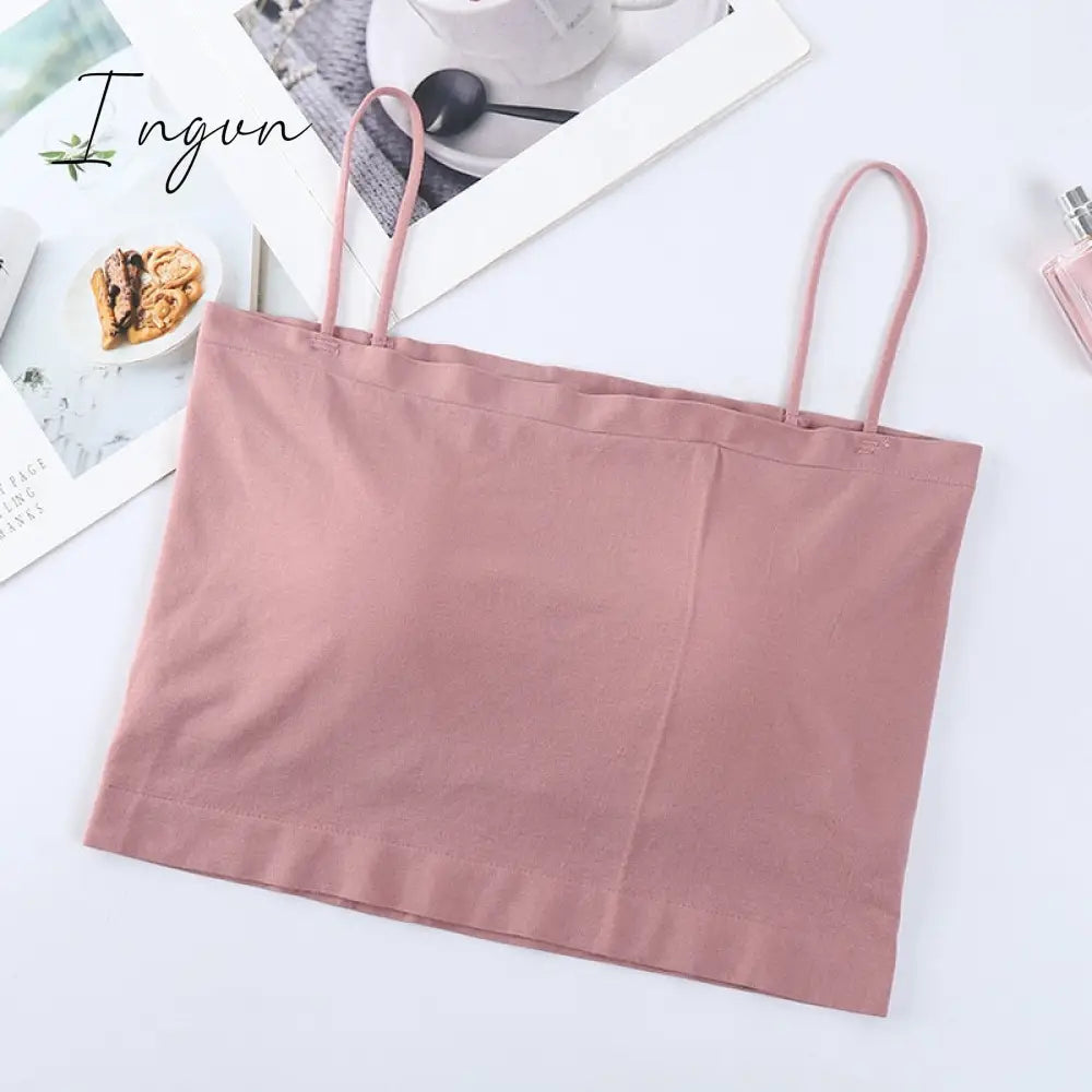 Ingvn - 2023 Summer Women's Camisole Sexy Padded Tank Tops Sleeveless Corset Top Female Lingerie Halter Thin Straps Camis Built-in Bra