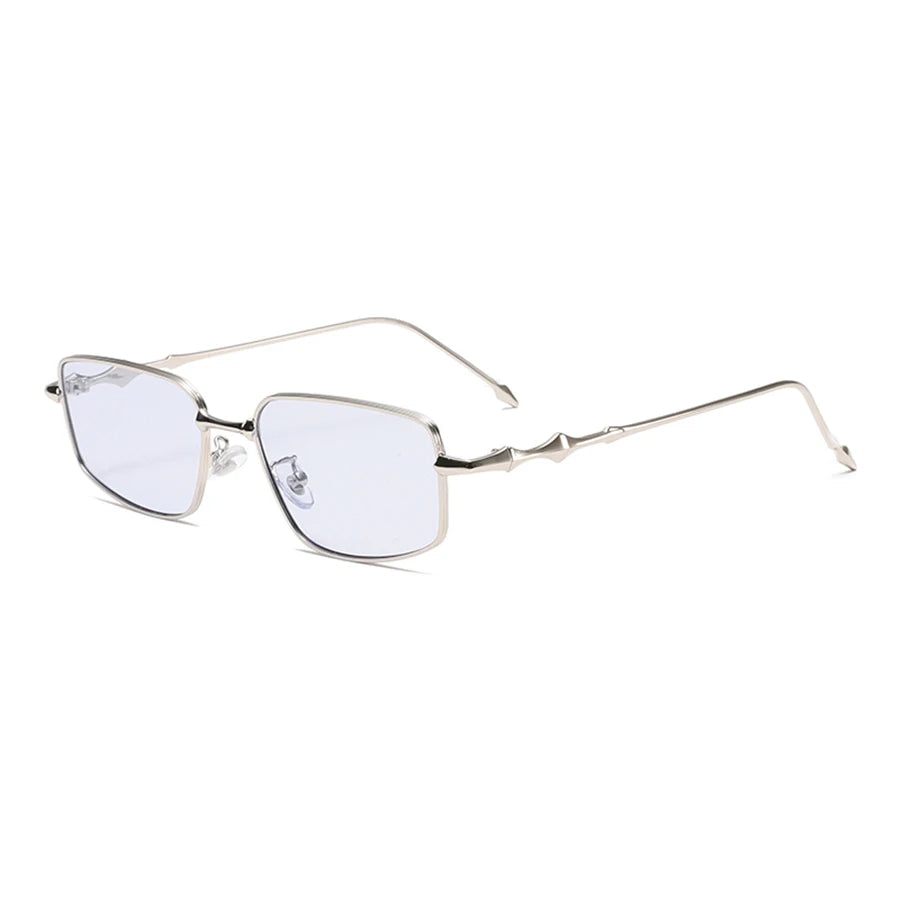 INGVN  Rectangle Sunglasses Women Retro Metal Square Men Glasses Luxury Design Eyewear Frames Gold Silver Dark Shades Travel Sun Glass