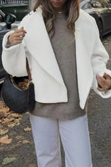 Ingvn - Celebrities Elegant Solid Turndown Collar Outerwear