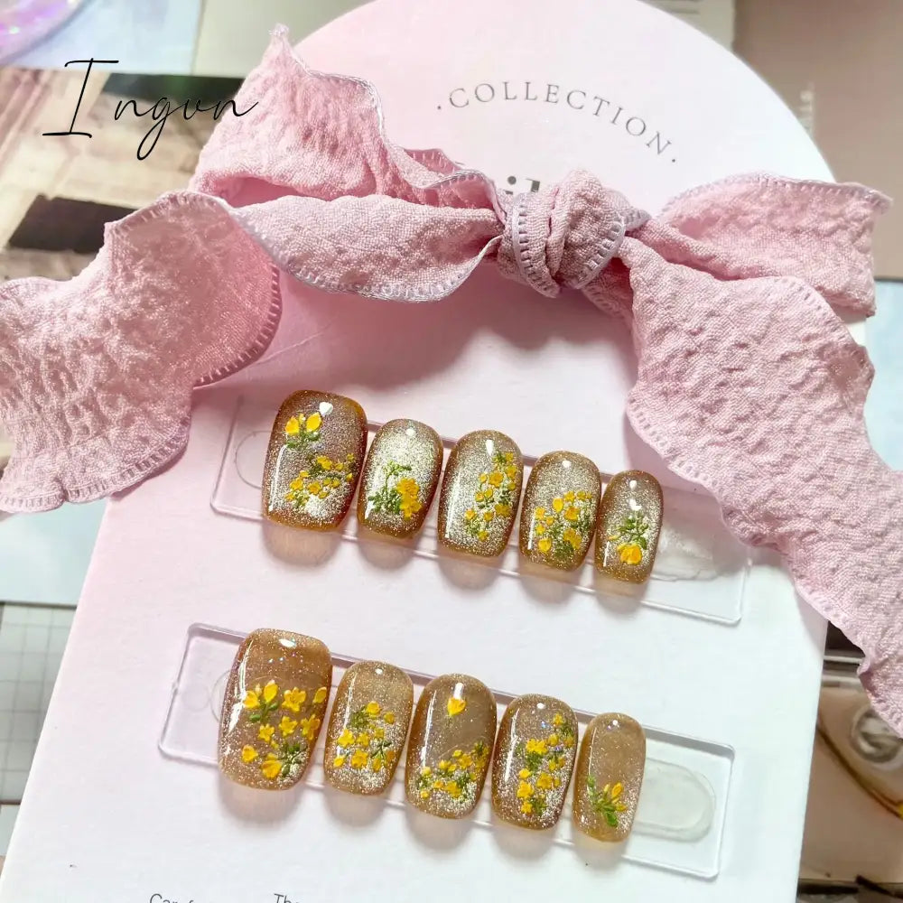 10Pcs Short Handmade Press on Nails Aurora Borealis Colours Ballet Wearable False Nails Decoration Full Cover Nail Tips Art