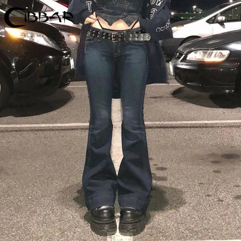 y2k Flare Jeans Casual Low Rise Cute Trousers Aesthetic Streetwear Vintage Cargo Pants Women Korean Distressed Mom Jeans