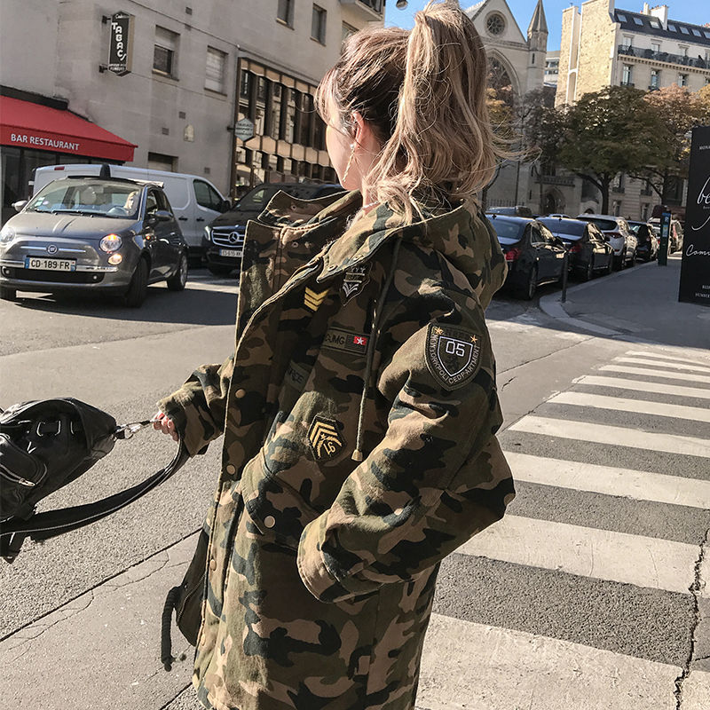 New Thick Camouflage Winter Padded Jacket Women's Mid-Length Casual Loose Women Parka Jacket Tooling Female Coat