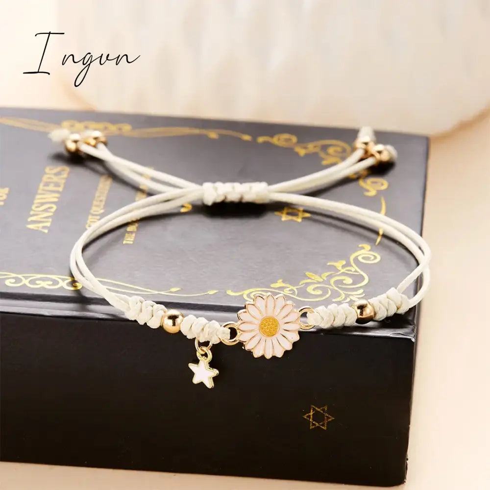 1pcs New Fashion Simple Colorful Sunflower Star Handwoven Bracelet for Women Sweet Elegant Party Jewelry Gifts