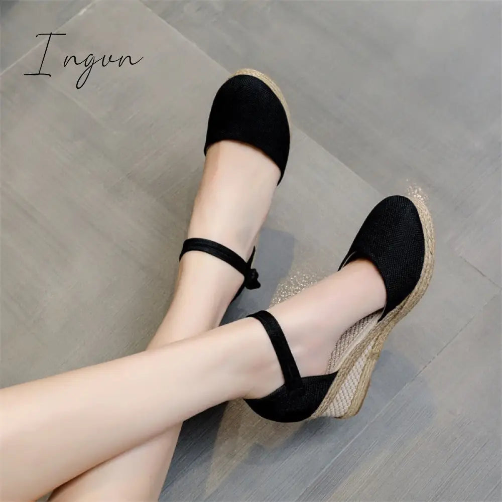 Ingvn - Espadrilles Wedges Woman Sandals Summer 2023 New In Ladies Comfort Casual Shoes Party Sandals Footwear Zapatillas Mujer Verano