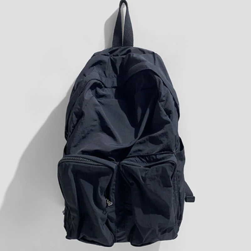 INGVN  Japanese Preppy Grunge Solid Y2k Backpack Fashion Women Casual Schoolbags Streetwear Trendy Ins Backpacks for College Students