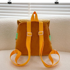 INGVN  Large Capacity Plush Backpacks Lovely Cartoon Hamburger Backpack Drawstring School Bag Travel Backpack for Students