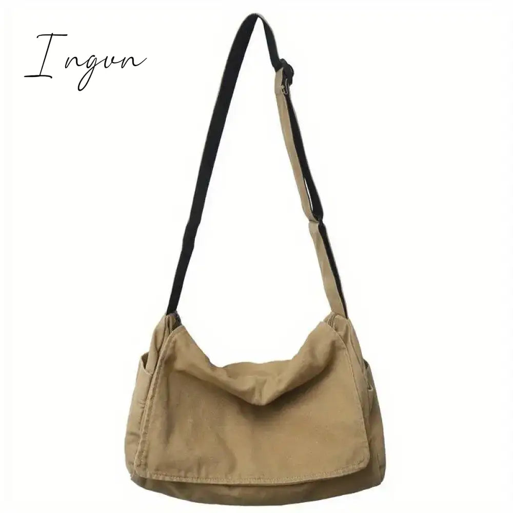 Ingvn - Women's Messenger Bag Vintage Handbag Canvas Teenager Shoulder Tote Bags Casual Handbag Crossbody Handbags