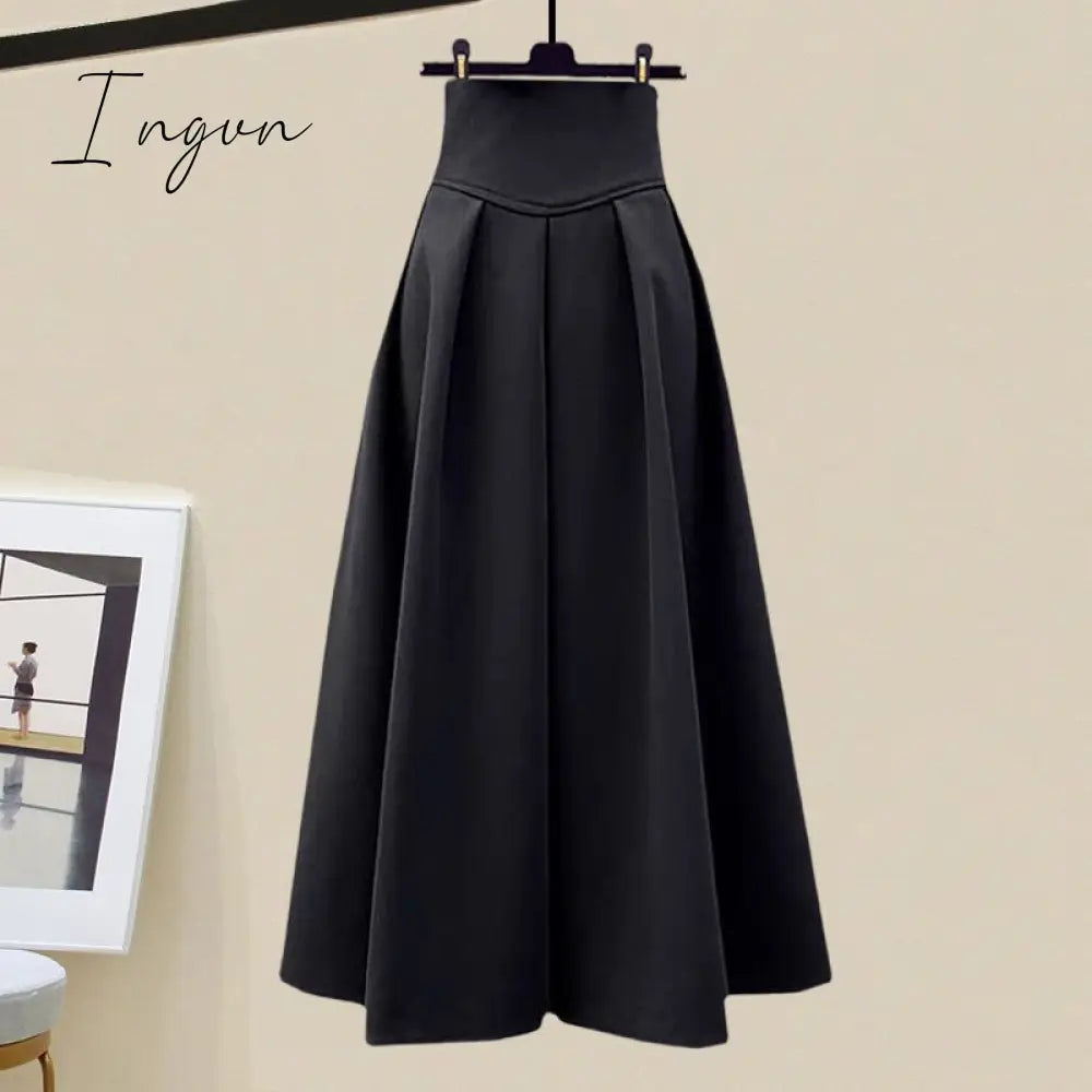 Ingvn - Spring and Autumn Set Women's 2023 New Korean Edition High End Plaid Suit Top Slim and Versatile Half Skirt Two Piece Set