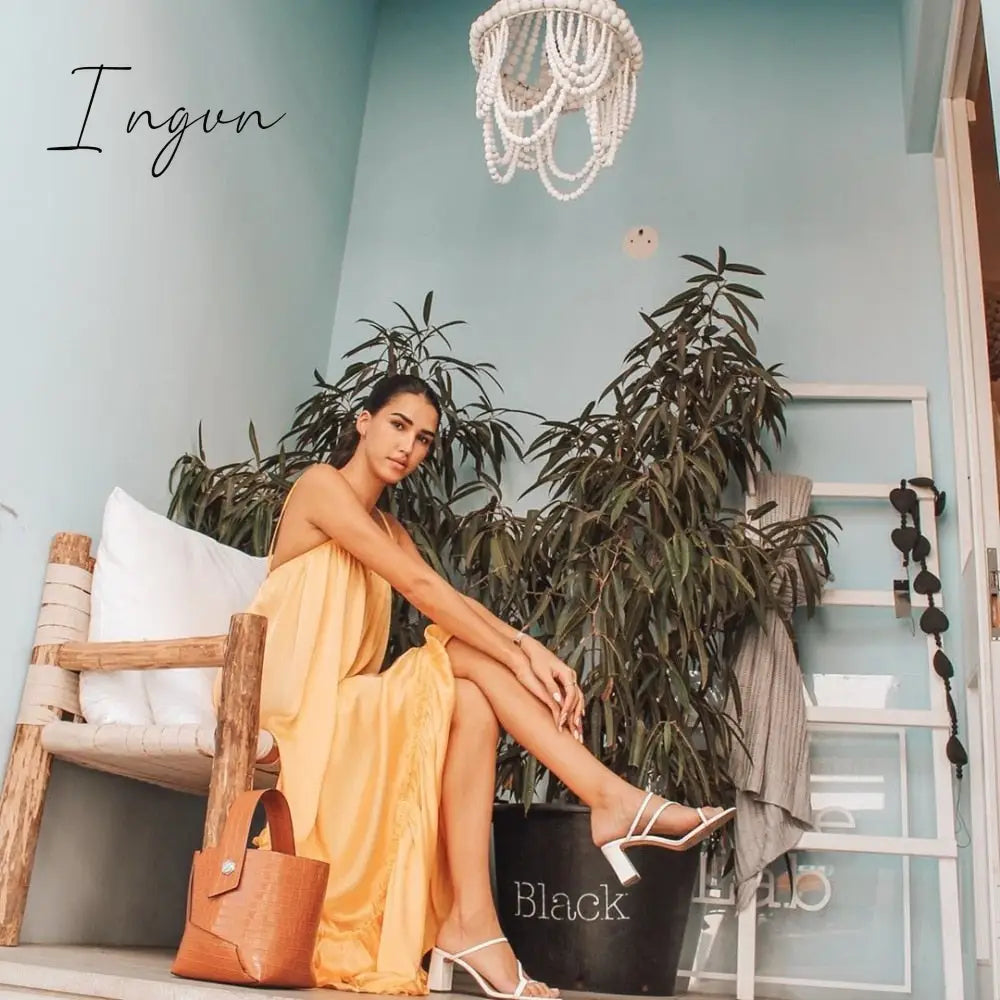 Ingvn - Tmustobe Sexy Sleeveless Solid Color Elegant Long Dress Women Summer Casual Fashion Plus Size Mid Waist Dress 11 Colors Female