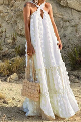 Ingvn - Casual British Style Solid Patchwork Halter A Line Dresses(6 Colors)