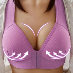 Sexy Plus Size Push Up Bra Front Closure Solid Color Brassiere Wire Free Bralette Seamless Bras For Women Hot Sale