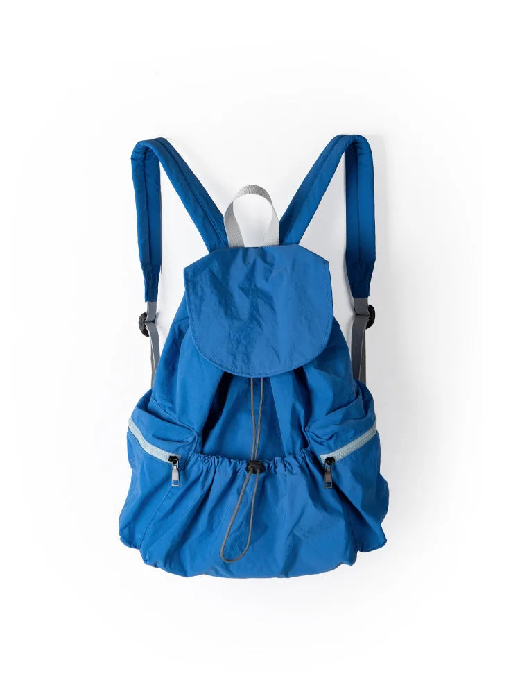 INGVN  New Backpack Fashion Casual Nylon Cloth Shoulder Bags For Women Light Large Capacity School Bag Designer Luxury Solid Color