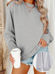 Solid Crew Neck Pullover Sweatshirt, Casual Long Sleeve Sweatshirt For Fall & Winter, Women's Clothing