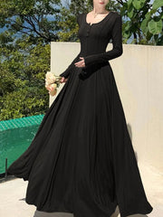 Elegant Casual Knitted Dresses for Women Long Sleeve Evening Party Prom Slim A-Line Dress One Piece Femme Fashion Vestido Robe