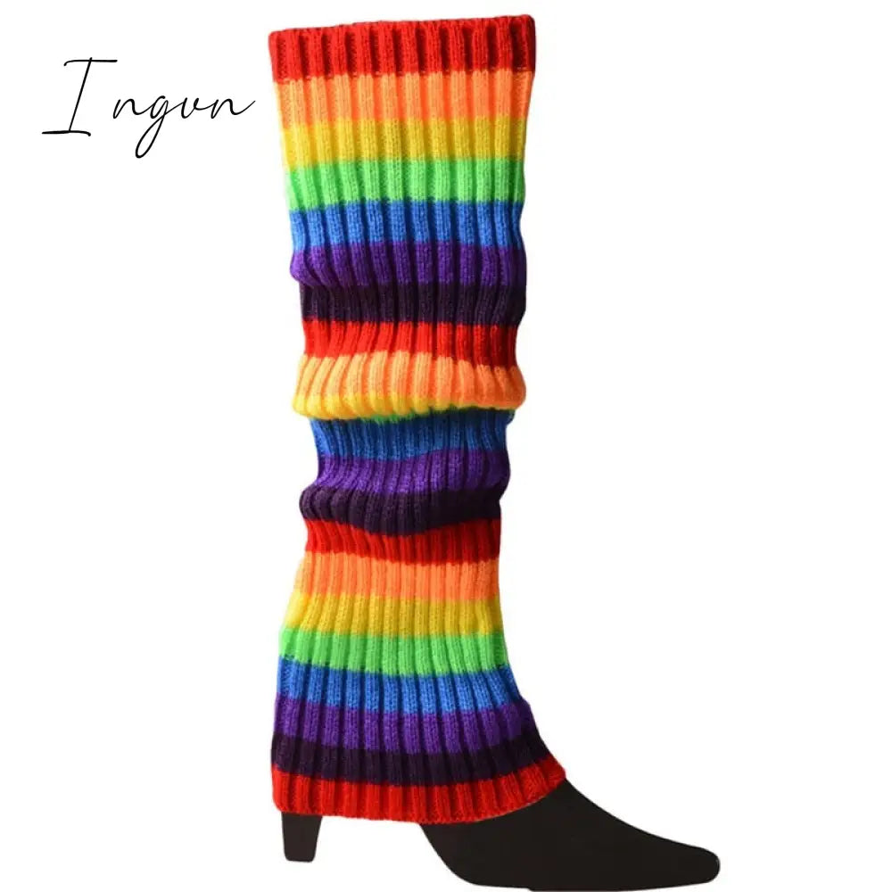 Ingvn - Lolita Leg Warmers Women Warm Winter Knit Foot Cover Crochet Knee Socks Warm Boot Cuffs Beenwarmers Japanese Long Socks