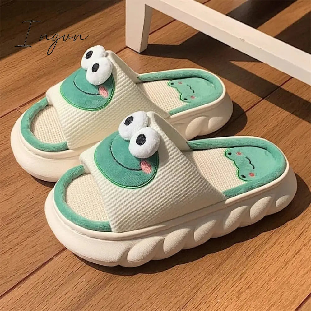 Ingvn - Women's Slippers Summer Four Seasons Indoor Home Sandals and Slippers Cute Cartoon Milk Cow House Slippers Funny Shoes