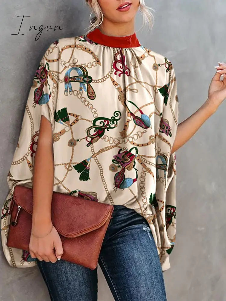 Ingvn - Summer Short Sleeve Loose Top Femme Blouse Women Fashion Casual Womens Tops And Blouses Ladies Print Shirt Shirts Elegant