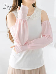 Ingvn - Solid Color Ice Silk Loose Sun Protection Sleevelet