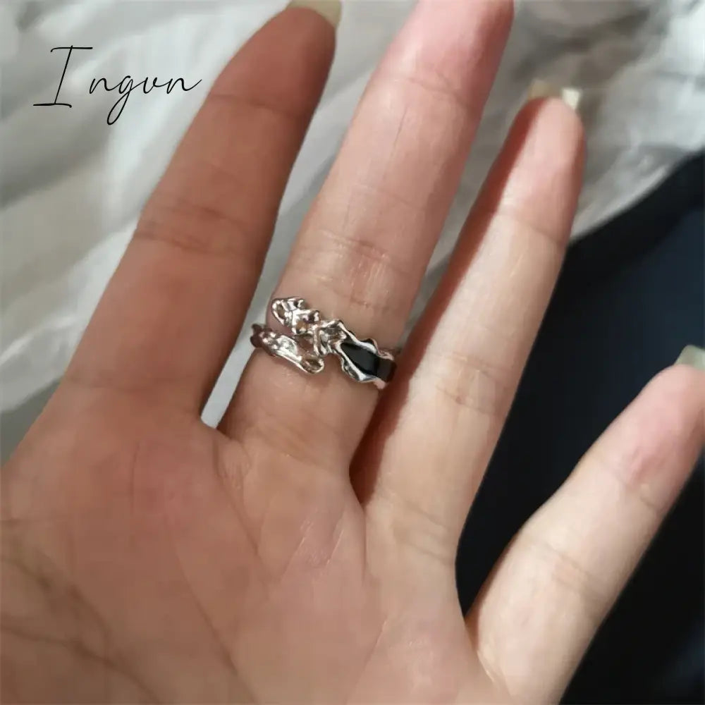 Fashion Gothic Animal Black Zircon Rings Y2K Star Crystal Opal Ring Goth Spider Butterfly Rings for Women Girl Aesthetic Jewelry