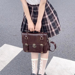 INGVN  Japanese Vintage Solid Preppy Backpacks Girls Casual Students All Match Simple Shoulder Bags Women Trendy Y2k Fashion Handbags