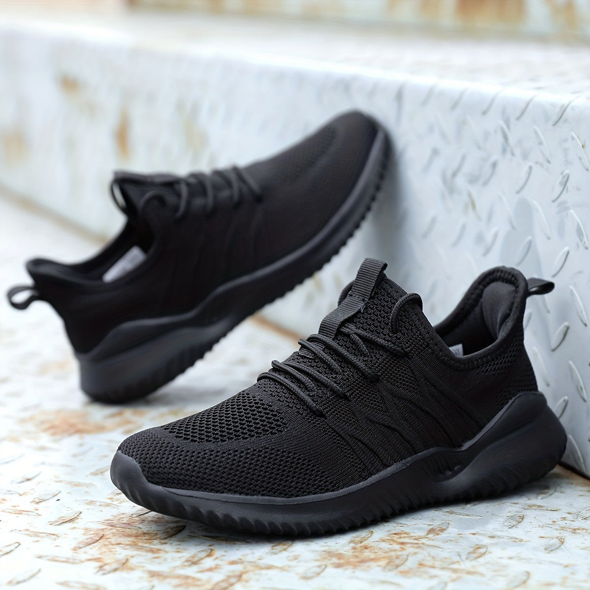 Womens Solid Color Mesh Sneakers - Super-breathable & Ultra-lightweight - Fashionable Non-slip Outdoor Shoes for Trendy Adventure Seekers