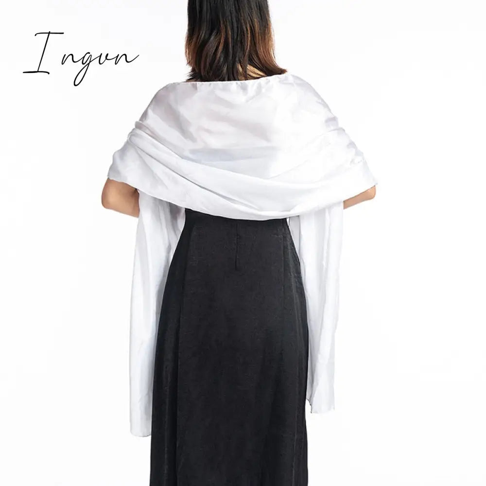 Ingvn - 16 Colors Shrugs for Women Evening Cape Dress Wraps Shawls 240*70cm Satin Long Formal Wedding Party Prom Wraps Ladies Bolero