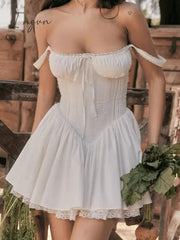 Ingvn - Lace Panel Pleated Dress