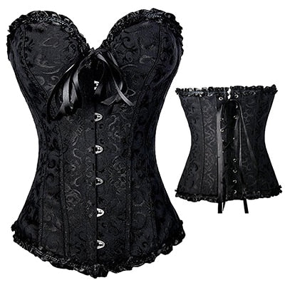 Plus Size Bustier Corsets Gothic Lace Up Binders and Shapers Overbust Body Shapewear Women Sexy Slimming Waist Trainer Boned 6XL