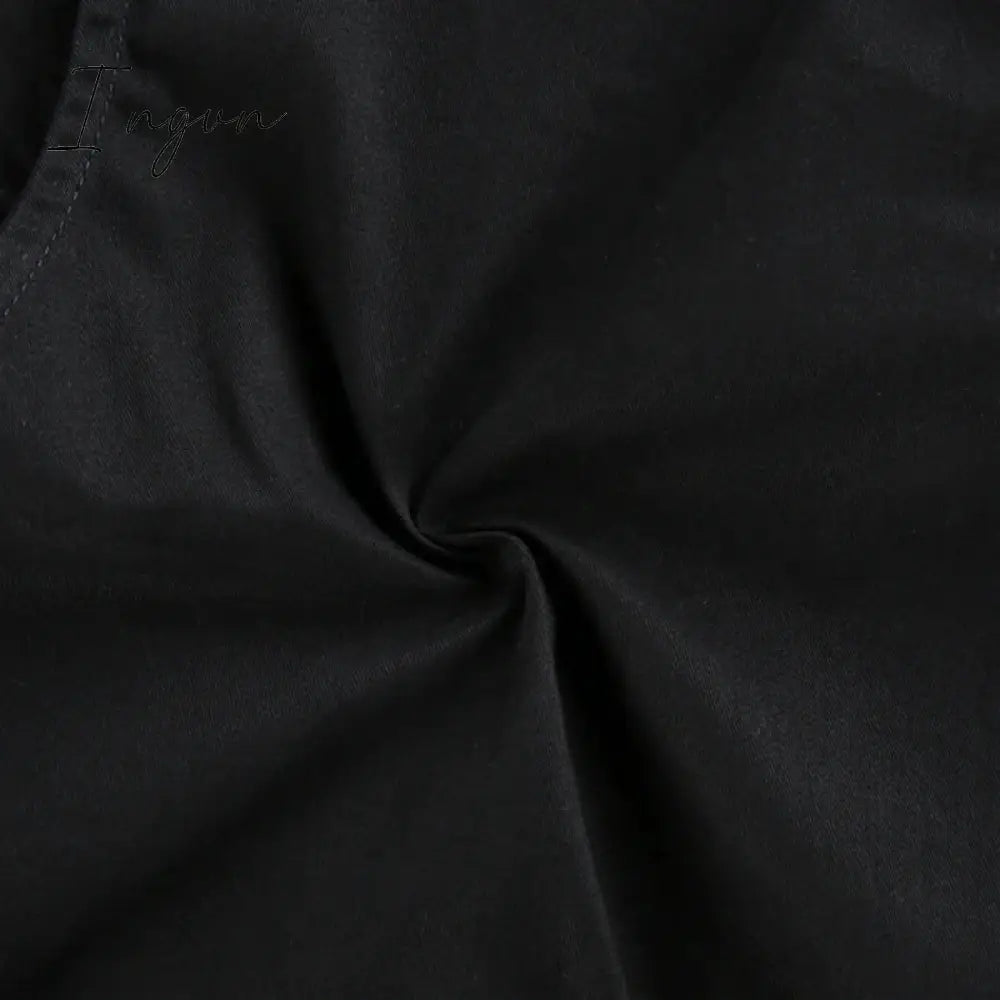 Ingvn - y2k Button Corset Top Black Sleeveless Tank Tops Skinny V Neck Aesthetic Punk Crop Top Grunge Fairycore Women Vests